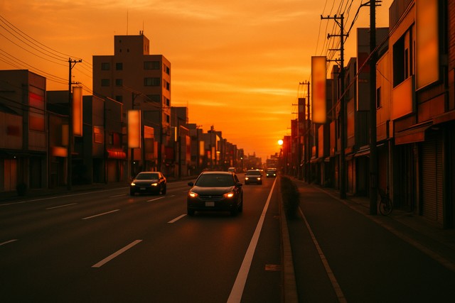 tokushima_street_sunset